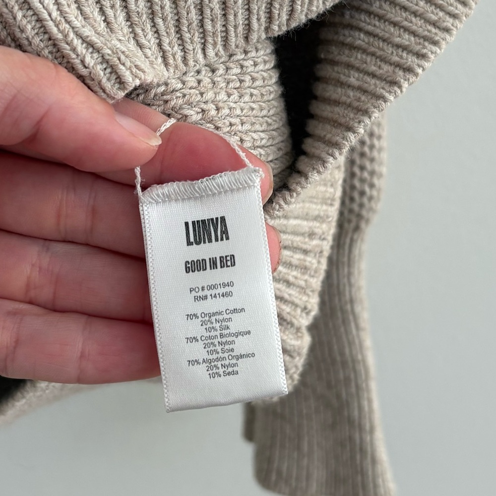 Lunya Cotton Silk Henley Sweater XS/S - Picture 7 of 9